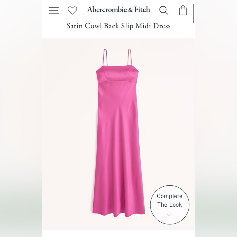 Abercrombie & Fitch Satin Cowl Back Slip Midi Dress size S